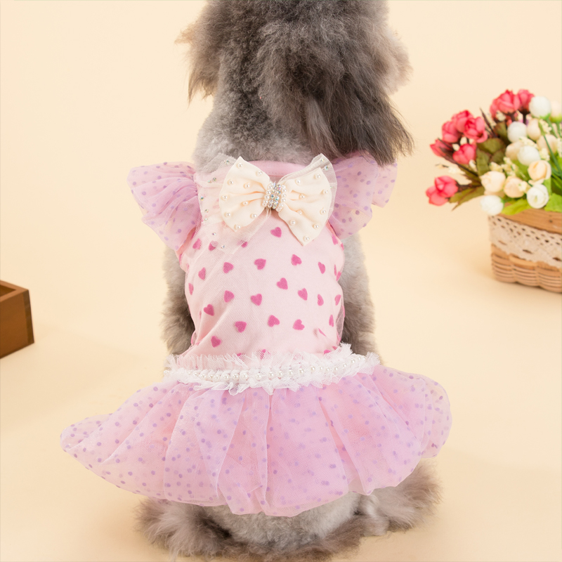 高档蝴蝶芭蕾裙小狗狗衣服春夏款连衣裙子泰迪比熊狗宠物服装礼服