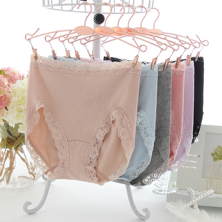 Special offer four-pack cotton comfortable mid-waist lace seamless women's briefs bag hip small boxers with large size