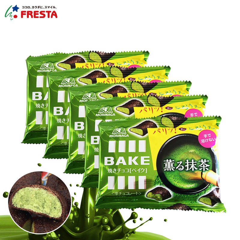 【日本直邮】森永 BAKE烘烤浓厚可可巧克力/抹茶味38g*5包