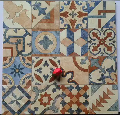 150 * 150mm flower brick European style Flower tile staircase façade tile hornflower 15*15 Mediterranean antique flower brick waist line