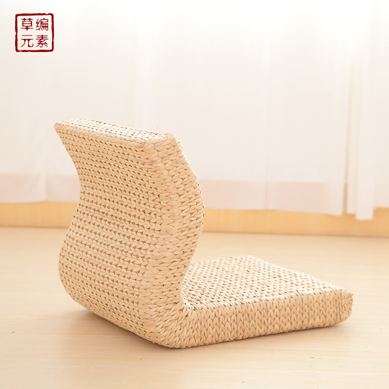 Grass-woven plantain Leaf Tatami Seat Rattan and Room Chair Chairs Terrace Casual Chair Window Sill Leaning Back
