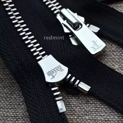 YKK high grade metal zipper 5 white copper closed tail EXCELLA polished flat tooth leather goods luggage DIY copper pull lock