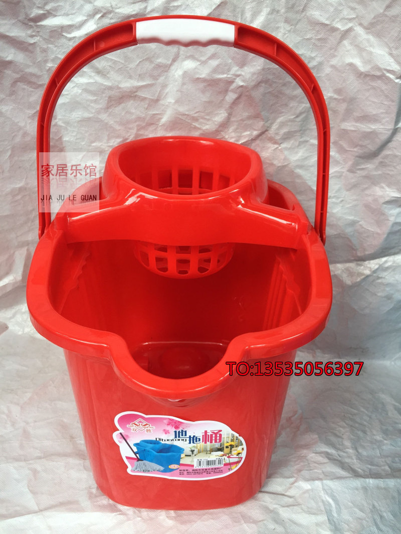 Thicken hand - pressed mop bucket Large household squeeze bucket drum drum drum with pulley pulley twist bucket tow bucket