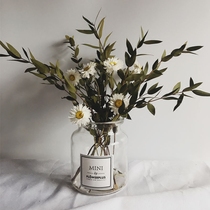 ins Nordic eternal flower dried flower vase Home decoration Glass vase Living room bedroom office decoration