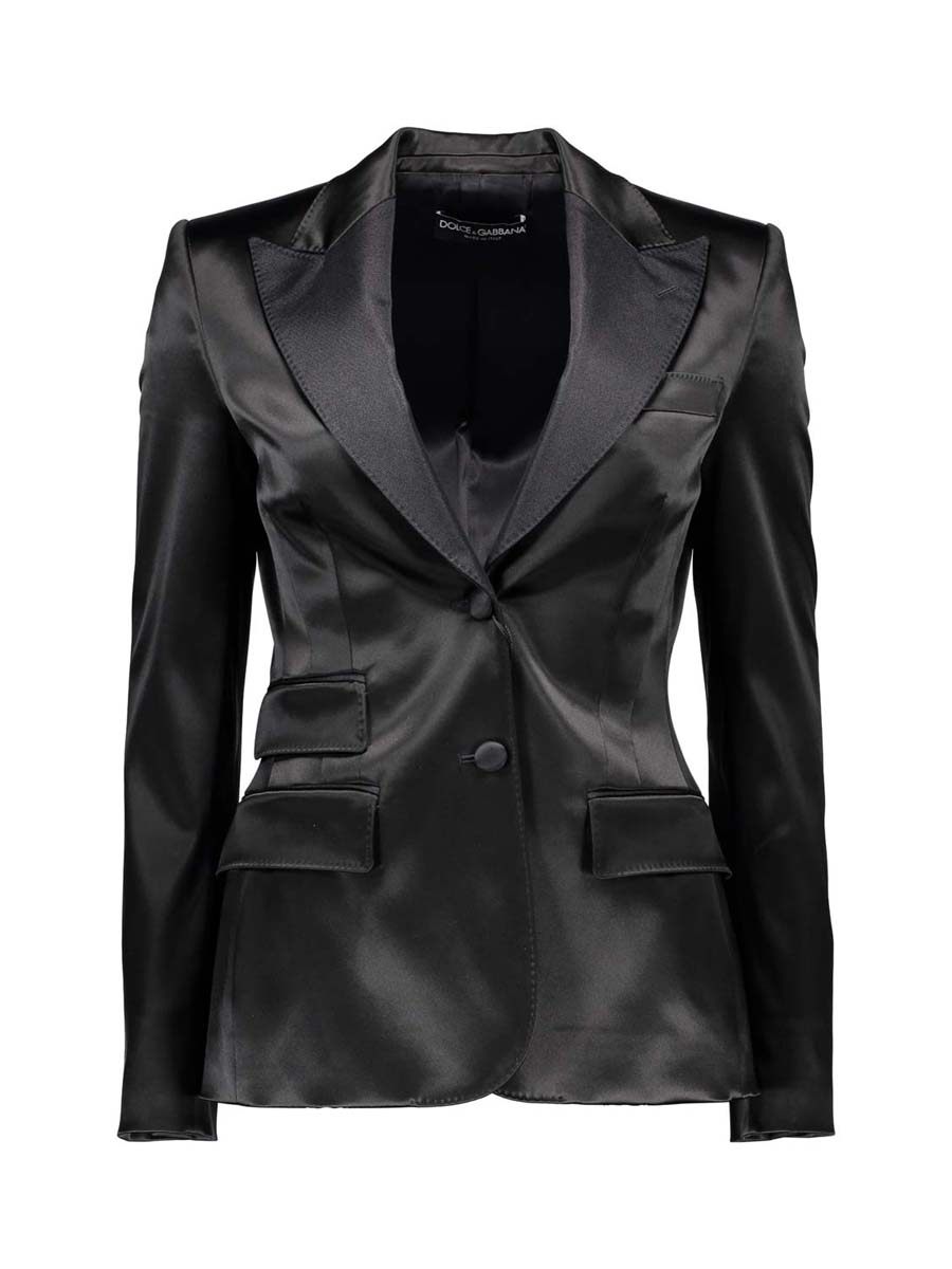 Dolce&Gabbana 黑色枪驳领修身西装外套