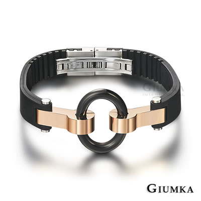 台湾官网直邮进口【GIUMKA个性潮男】金色年代德国精钢矽胶手环