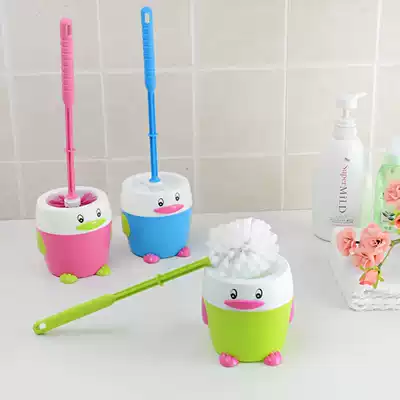 Penguin creative toilet brush set with base cosmetic room household soft wool cleaning brush no dead angle
