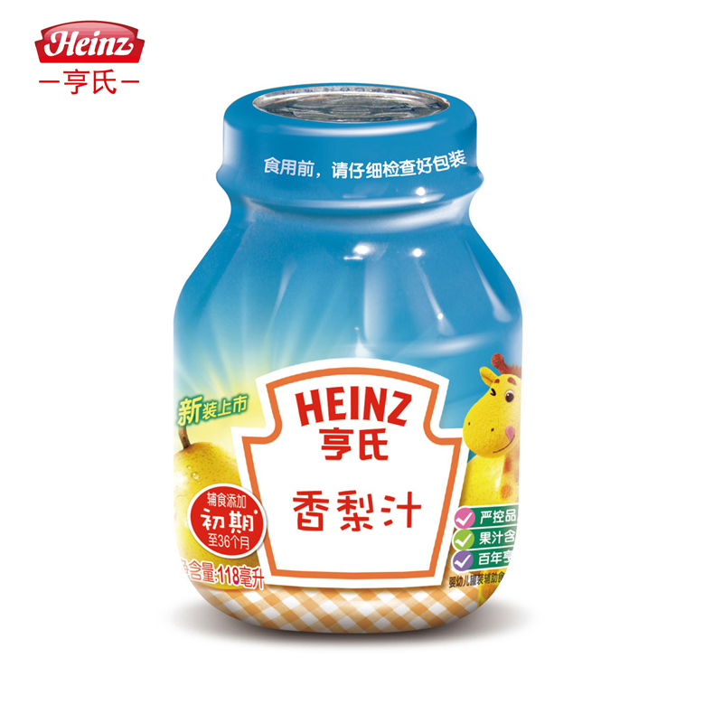 【天猫超市】亨氏果汁 香梨汁118ml/瓶 纯天然无添加宝宝营养果汁