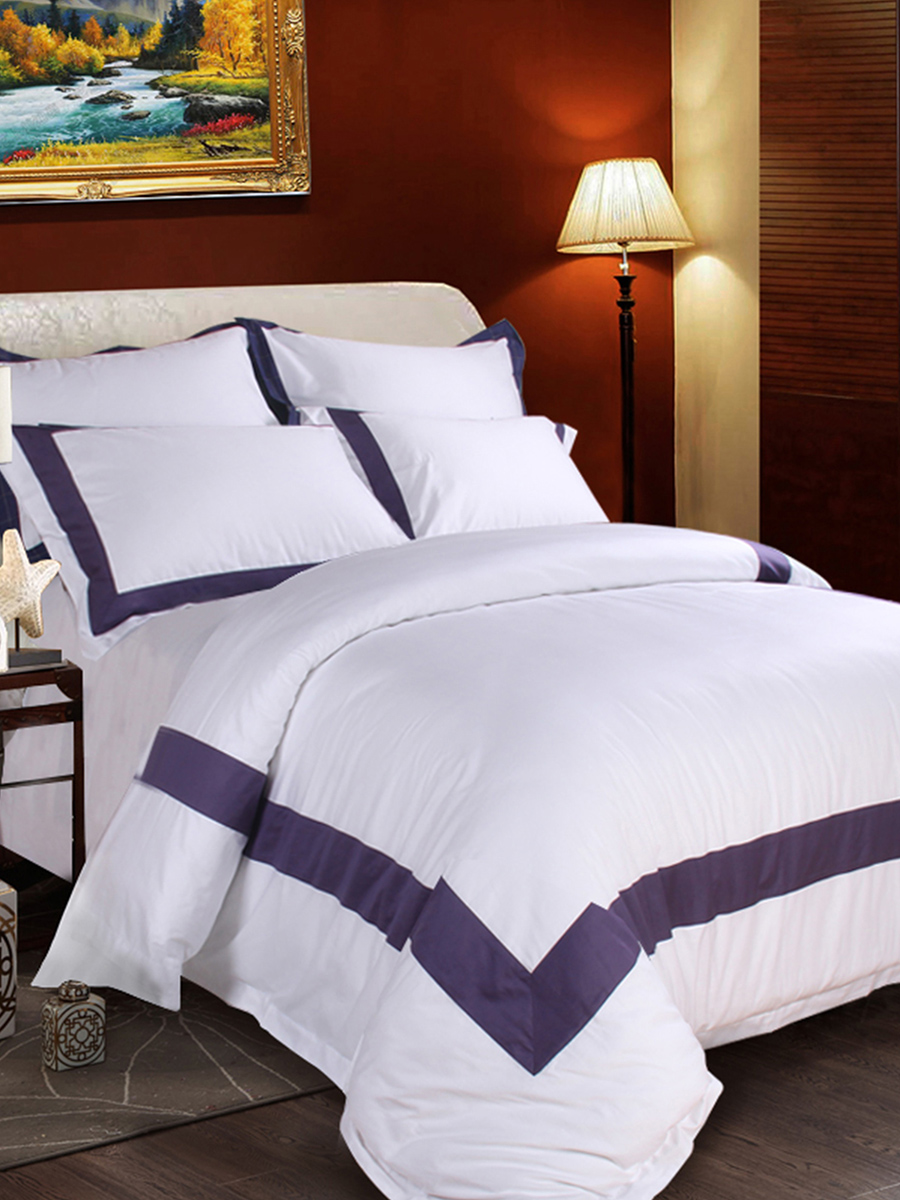 ROYALROSE 白色克里斯汀全棉简约床品四件套1.8m床