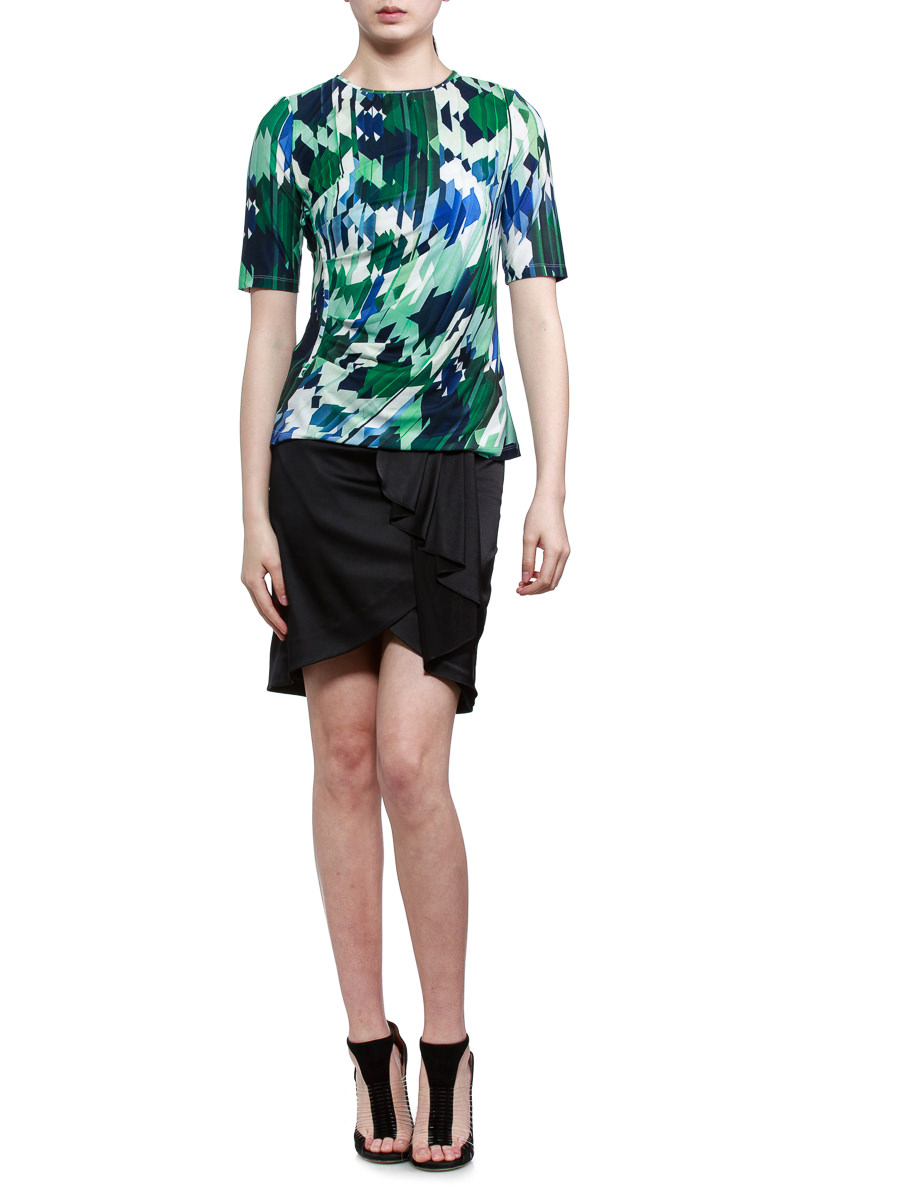 THEOPHILE 彩色印花褶皱上衣