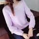 Trắng áo thun voan nữ dài tay áo sơ mi han fan 2018 mới xia yangqi áo thun voan tay áo bảy điểm tay áo áo sơ mi trắng Áo sơ mi chiffon ren
