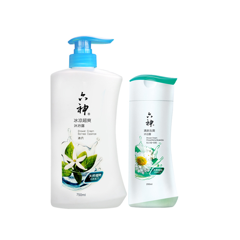 六神冰片沐浴露750ml+送200ml（杭白菊+茉莉）沐浴露