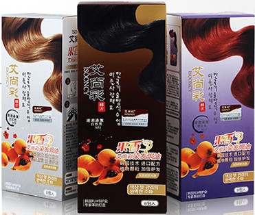 韩愢泡泡艾尚彩果香泡泡染发剂植物染发剂染发膏染发液（黑1盒8袋