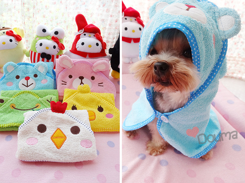 Cute little animal cute pet bath towel~Dog Teddy Yorkshire towel Absorbent towel special~