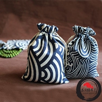 Chinese style pattern River cliff sea water storage bag Small spice storage bag Drawstring bag Buddha beads bag bag