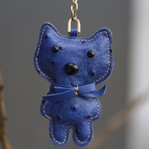 La Mome Handmade cowhide long tail cat Little cat doll creative pendant Charm key chain pendant