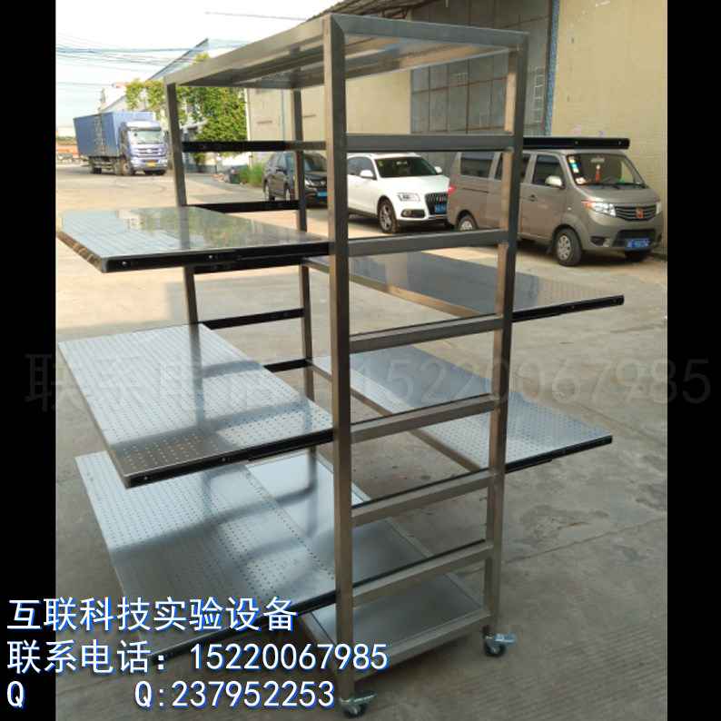 Stainless Steel Shelf 304 Mobile Multilayer Rack Laboratory Testing Station Laboratory Special Push-pull Multifunctional Warehouse