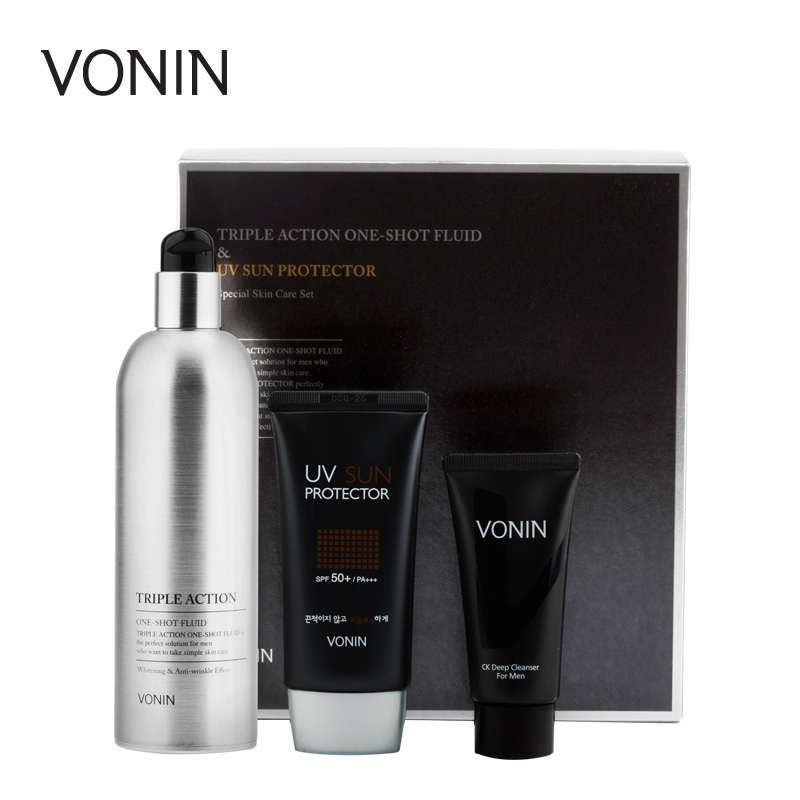 韩国LG正品 VONIN 三效合一完美精华乳&UV防晒霜特别礼盒
