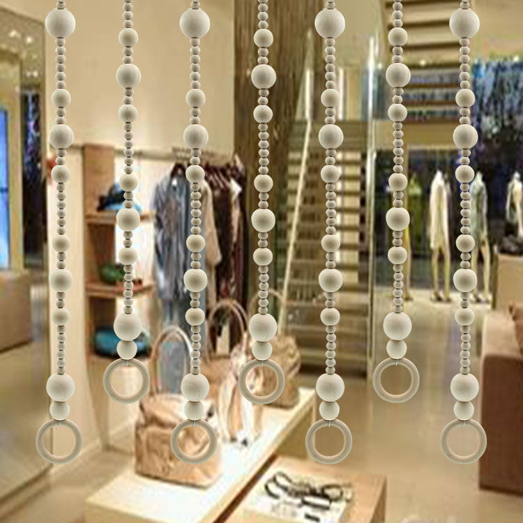 Vintage old clothing store window display stand shop decoration solid wood wire ring hanger hanger hanger props 03