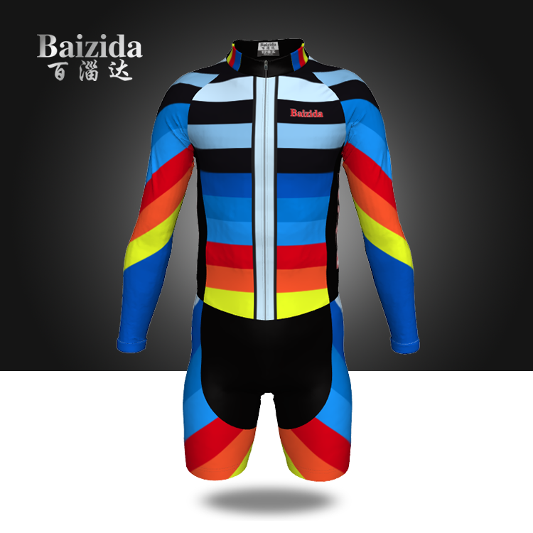 New men and women's one-piece tight speed skating uniform skating roller skating suit competition jumpsuit 036