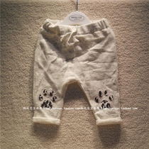 (No return no change)0-6 months European and American foreign trade spring and autumn thin newborn baby baby terry cotton high-waisted trousers