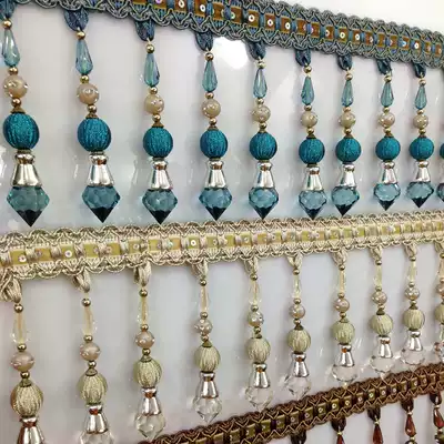 Tianhe new luxury curtain lace beads living room long version decorative accessories acrylic handmade home goods