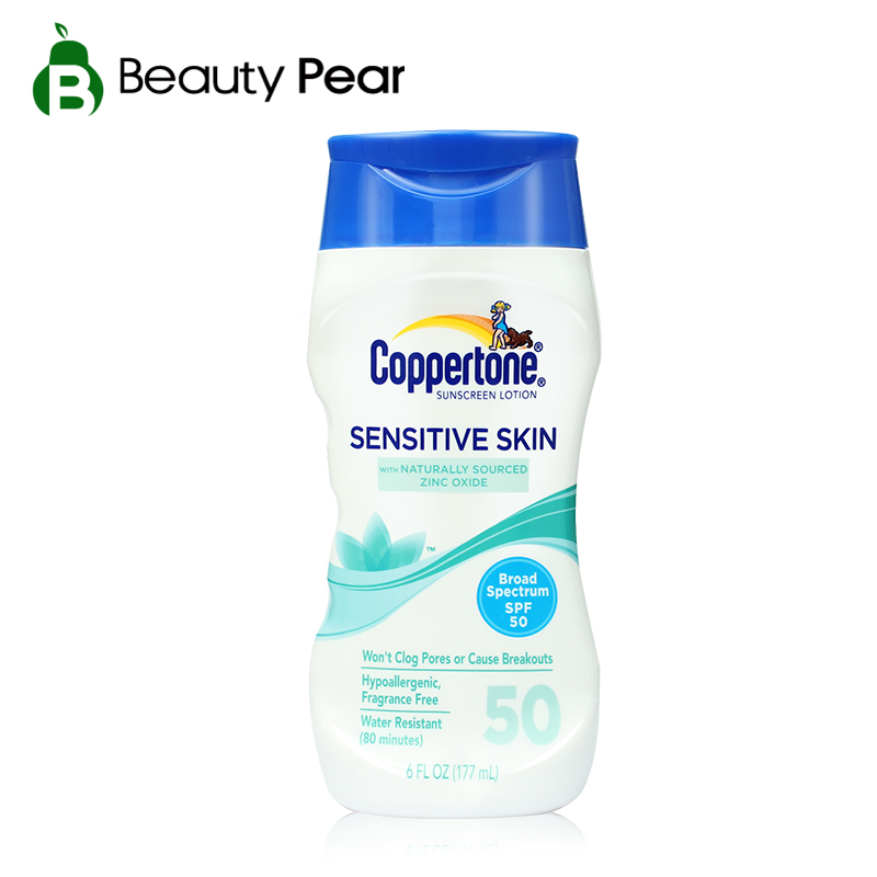 美国Coppertone水宝宝敏感肌防晒霜SPF50 防水全身防晒177ml