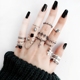 S925 sterling bạc ngón đeo nhẫn nữ hipster Nhật Bản và Hàn Quốc đơn giản trộn và kết hợp retro nhẫn bạc Thái Thái trang sức Hàn Quốc nhẫn doji Nhẫn