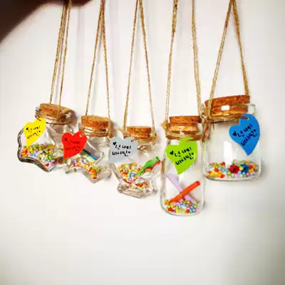 Finished sling vow bottle decorative bottle mini glass bottle wooden plug bottle gift bottle Christmas tree pendant