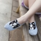 Thuyền vớ nữ cotton nông miệng mỏng phần chống trượt silicone vớ vô hình dễ thương phim hoạt hình stereo cún bông vớ Hàn Quốc