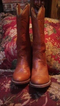 Cowgirl U. S. Vintage western cowboy high-heeled brown leather boots