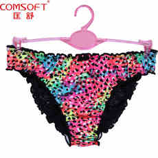 Трусы 荷叶边 纯棉蕾丝 性感蕾丝拼接中腰女内裤 性感内裤 Comsoft