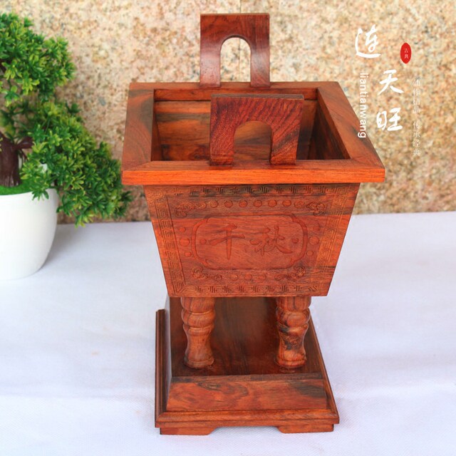 Laos Red Sandalwood Prosperity and Longevity Integrity Incense Burner Wealth-Attracting and House-Protecting Ornament Housewarming Gift