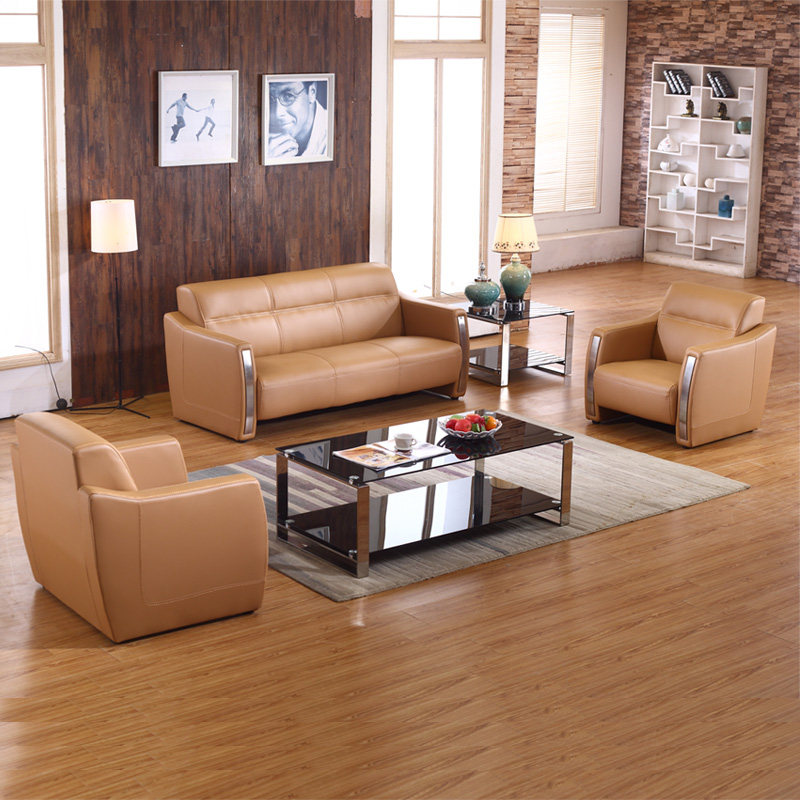 Office furniture fashion modern leisure Korean leather office sofa combination custom made cowhide special Shanghai