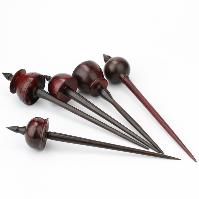 Hand Spindle Solid Wood Support Spindle Spinning Line Tool Hand Spinning Wool DIY Wool Tool Mahogany Ornament Collection
