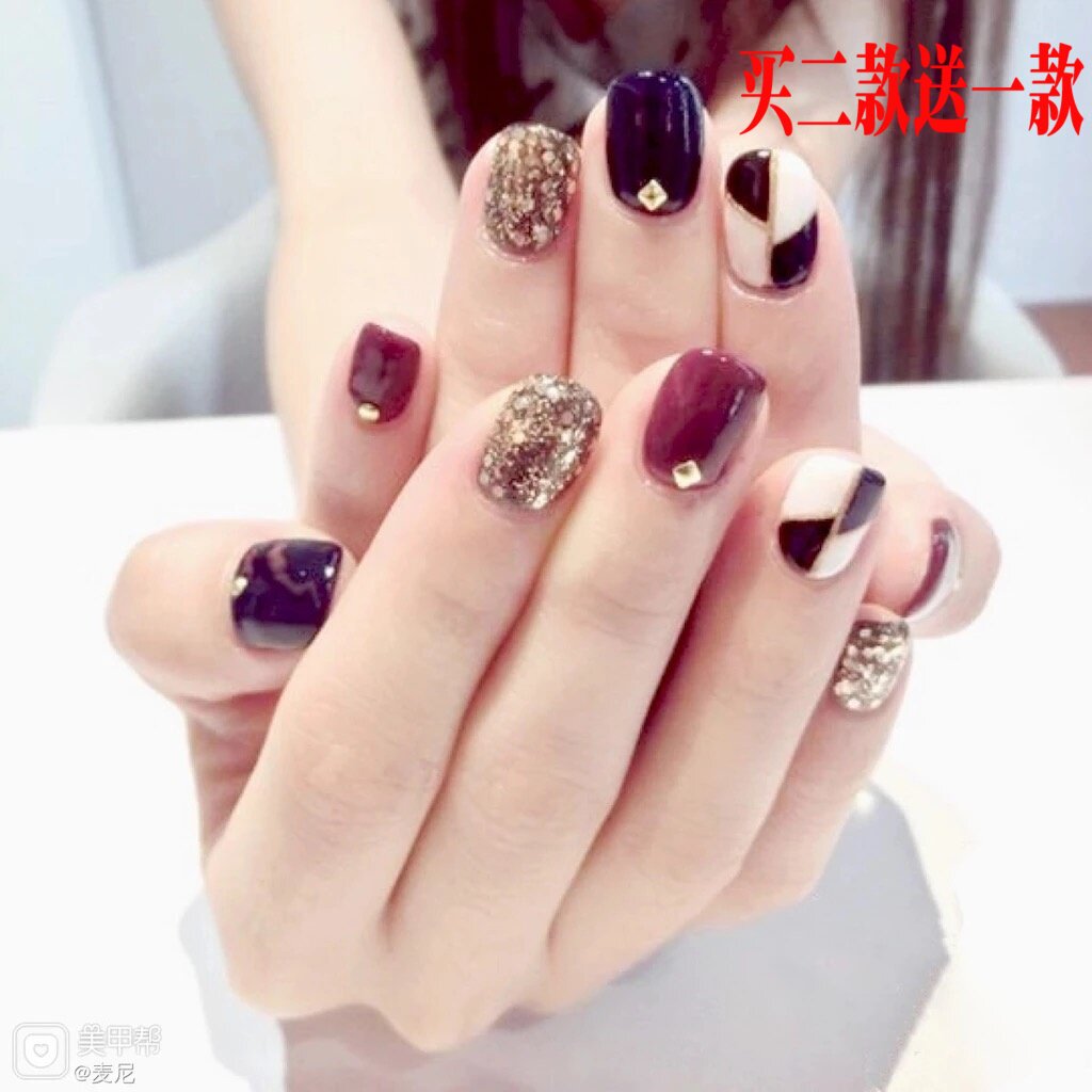 2018/指甲光疗饰品贴纸贴片日系成品手工新娘定制短款美甲工具