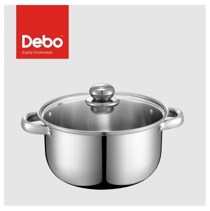 German quality deplatinum visual tempered glass lid stainless steel soup pot Flensburg DEP-179 transparent lid
