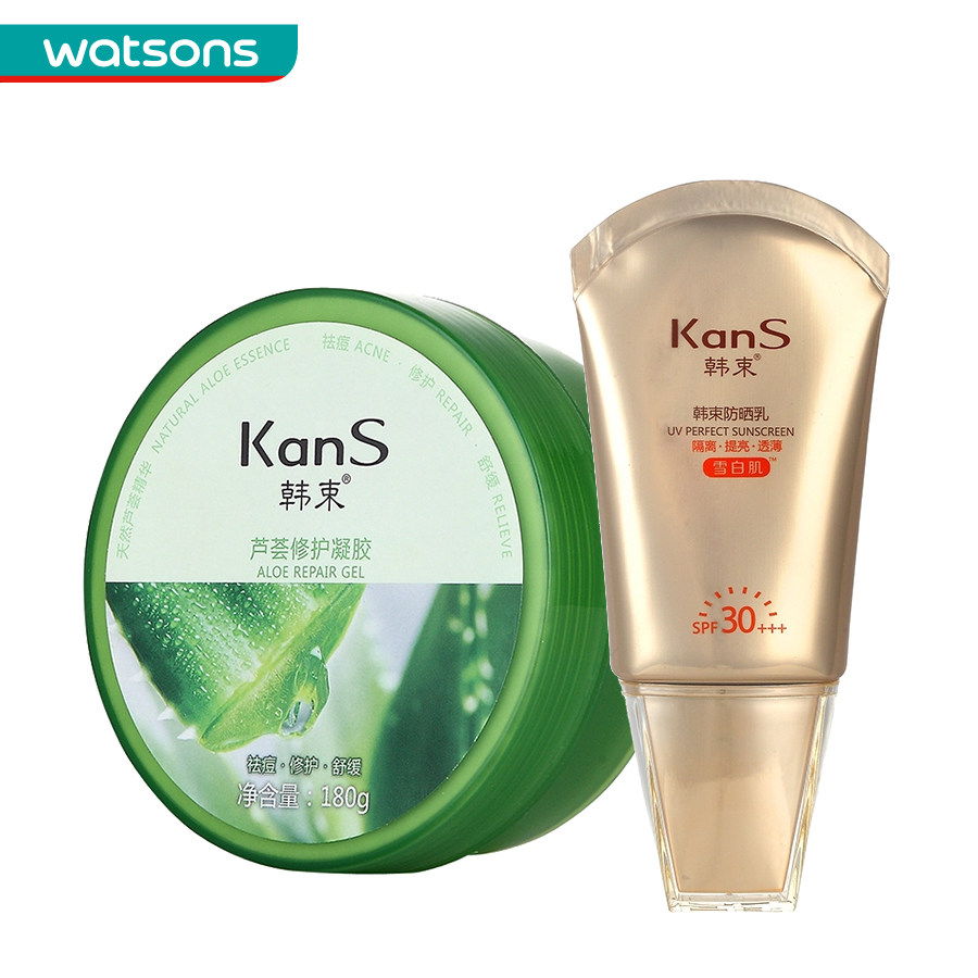 【屈臣氏】组合价 韩束芦荟修护凝胶+防晒乳SPF30