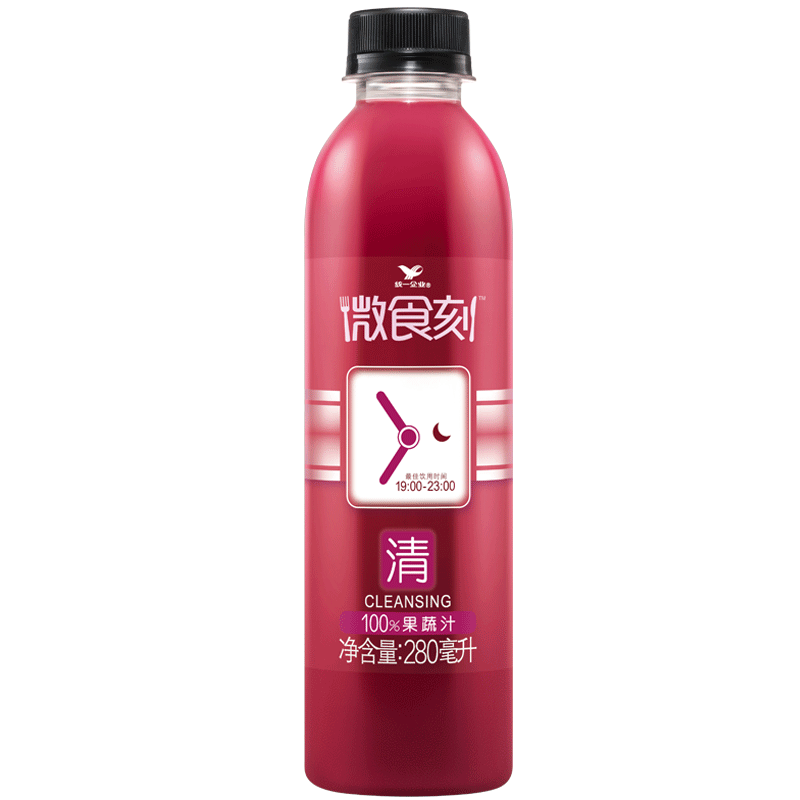 【天猫超市】统一微食刻 100%果蔬汁280ml/瓶 晚餐果蔬微餐-清