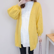 Mùa thu kích thước lớn thường phụ nữ mang thai cardigan + áo sơ mi thời trang hai mảnh mùa xuân và mùa thu phụ nữ mang thai phù hợp với áo len đan phù hợp với