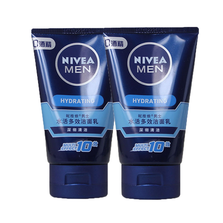 Nivea/妮维雅男士洗面奶水活多效洁面乳100g*2支深层清洁保湿