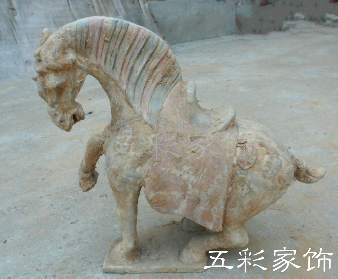 Pottery horse Terracotta antique craft gift decoration Antique frame decoration Home decoration Business gift Club decoration