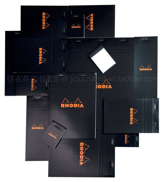 French Rhodia classic notebook / square horizontal black cover