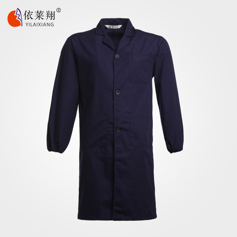 Yilaixiang Worksuit Blue coat Food clothing factory clothing chef clothes thick Lan coat long sleeved coat