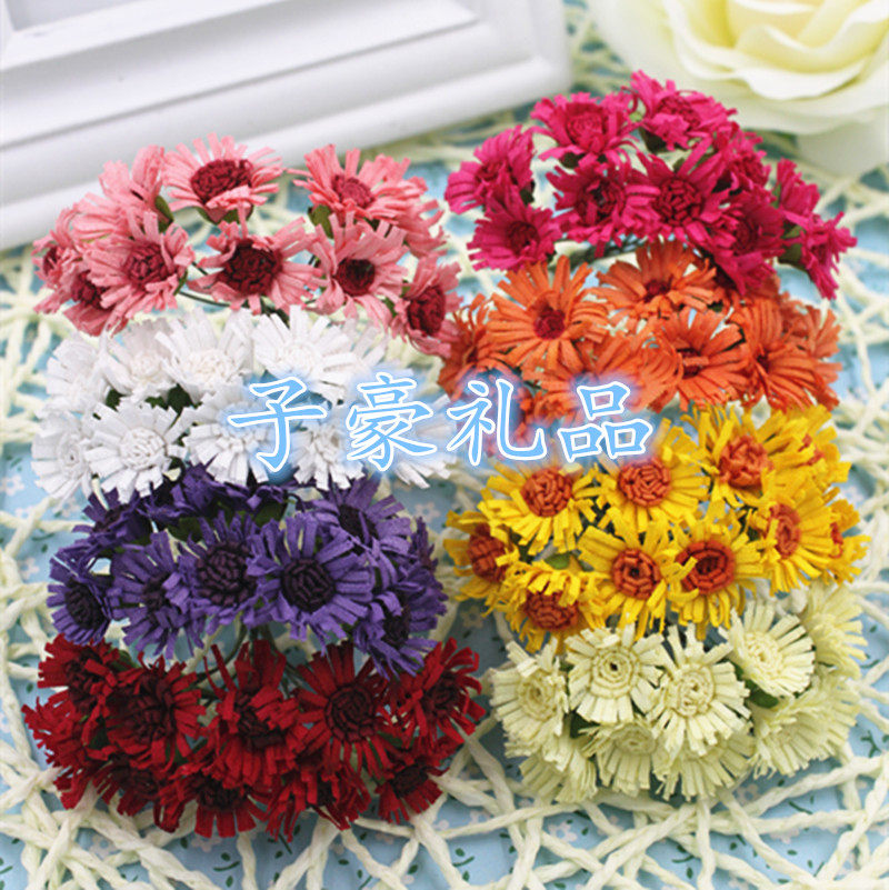 Sunflower Emulation Flower Fake Flowers Cartoon Mini Chrysanthemum Bouquet DIY Flower Ring Head Decoration 1 2 Yuan 10 Dove