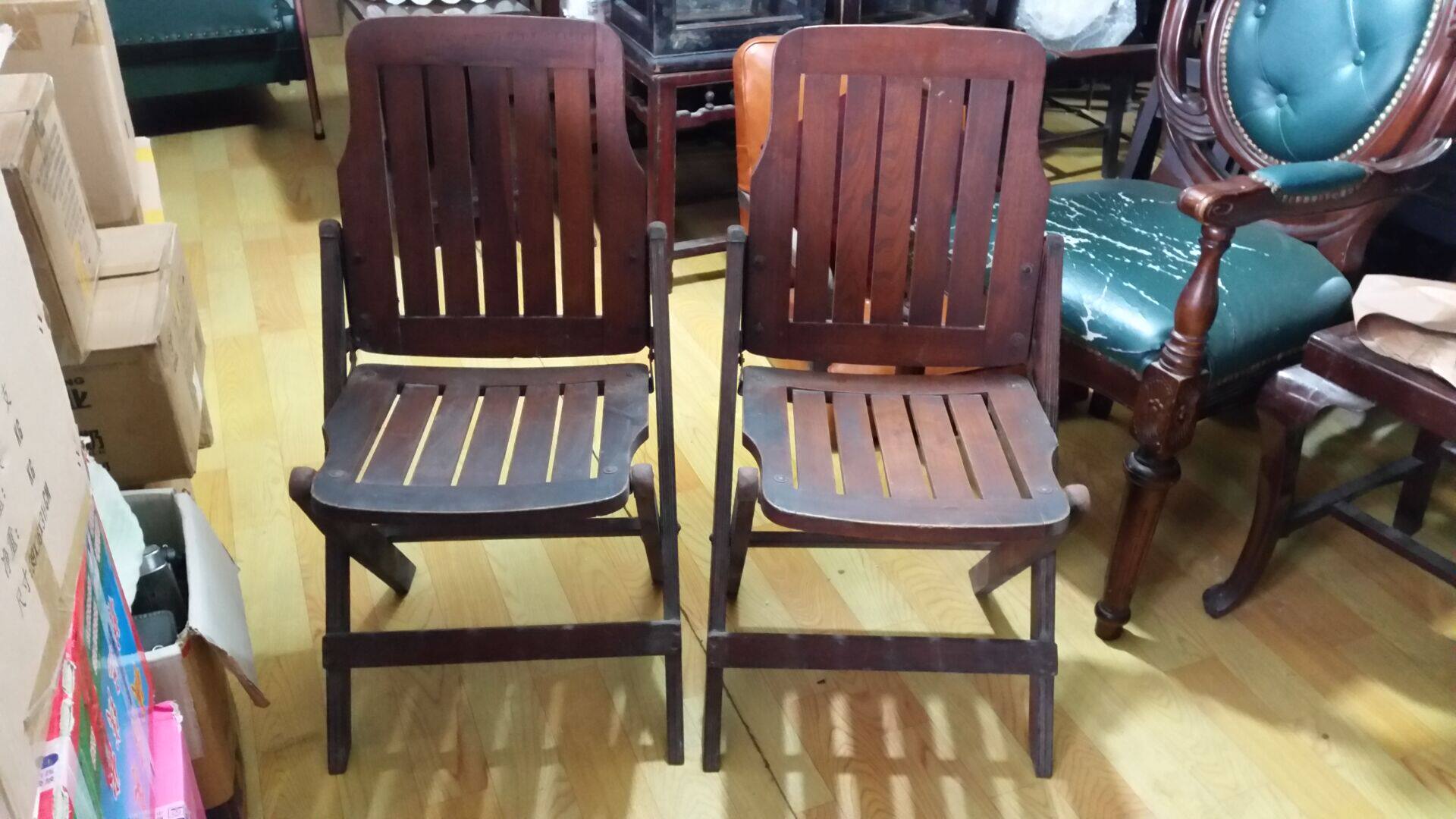 Wenge Solid Wood Folding Chair Old Folding Chair Old Furniture Solid Wood Recliner Shanghai Nostalgic Old Object Single