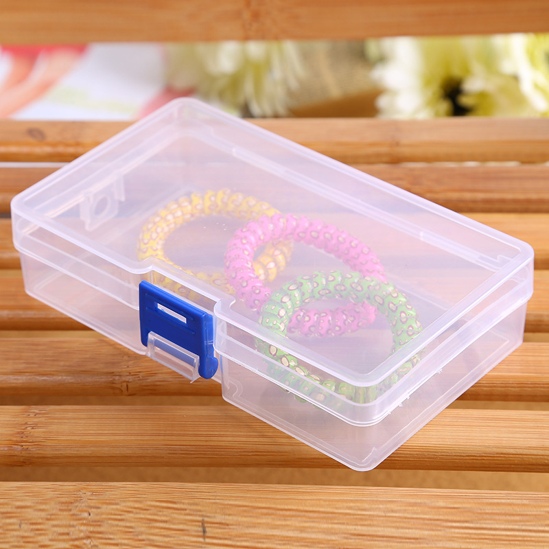 PP transparent plastic lock box with covered desktop finishing box small accessories First accessories box portable parts storage box