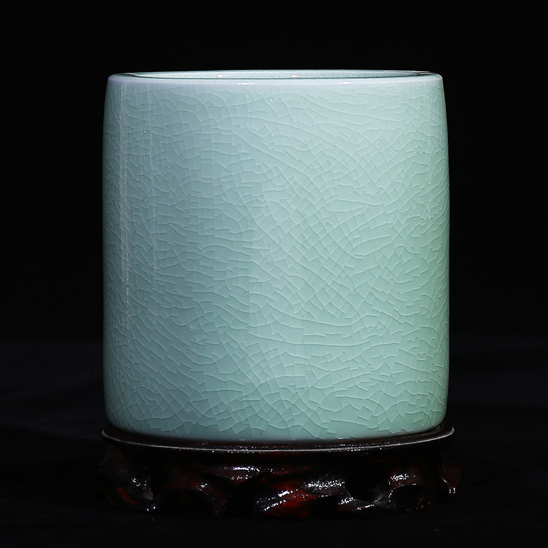 Jingdezhen ceramic vase brother open piece of porcelain up borneol I household brush pot furnishing articles study office arts and crafts