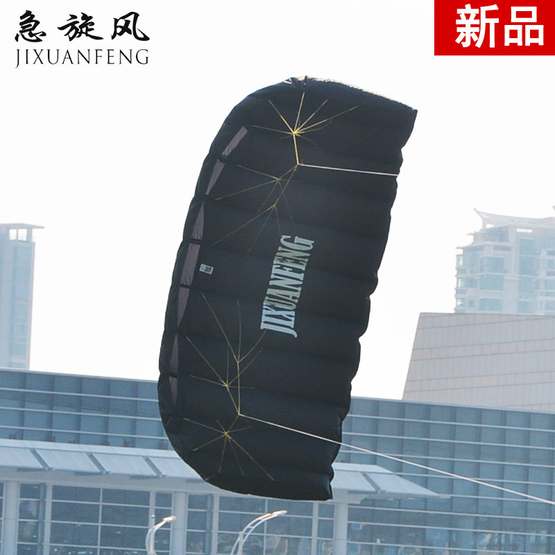 Emergency Cyclone New Black Bully Double Wire Four-Wire Sports Kite Software Traction Stunt Kite High Quality Wing Umbrella Kite