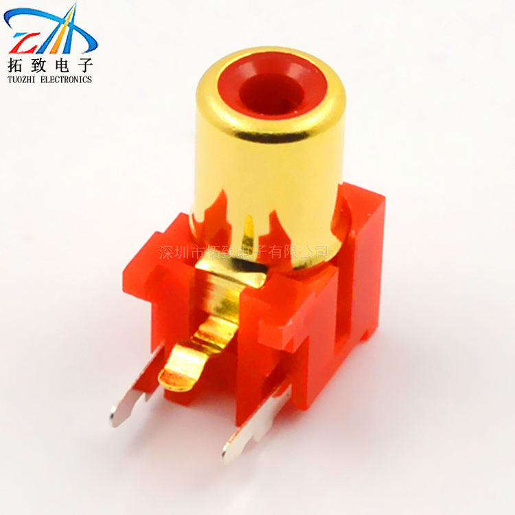 (shoot 1 hair 10 only) AV coreless socket 3 feet red gold plated plug single hole AV-8 4-5A connector mother seat